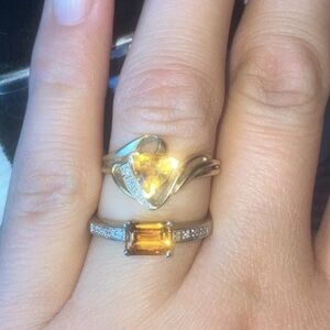 Yellow Citrine Ring Lot